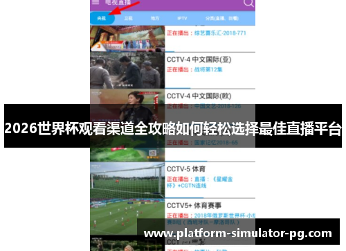 2026世界杯观看渠道全攻略如何轻松选择最佳直播平台