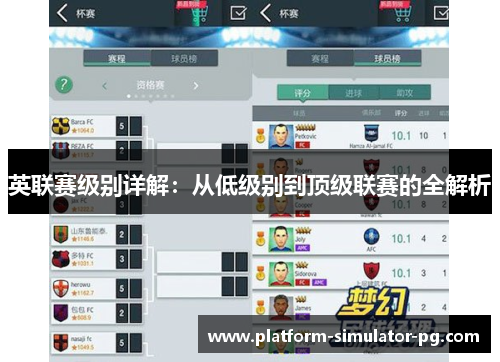 英联赛级别详解：从低级别到顶级联赛的全解析